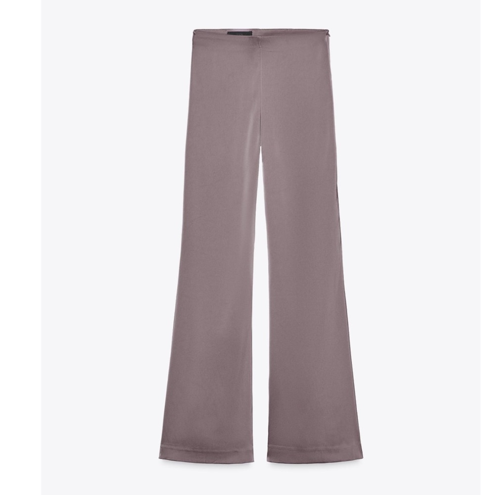 Zara Wide-Leg High-Waist Pants in Mauve